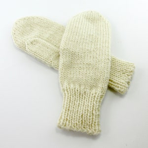 Beige Mittens, Adult Medium Mittens, Mittens, Warm Mittens