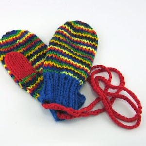 Kids Mittens, Toddler Mittens, Mitts with String
