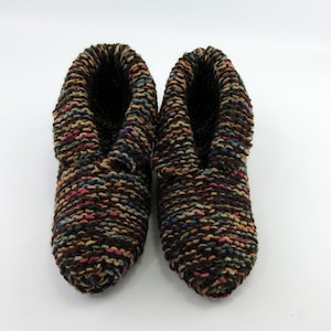 Adult Small Slippers, Warm Slippers, Handknit Slippers