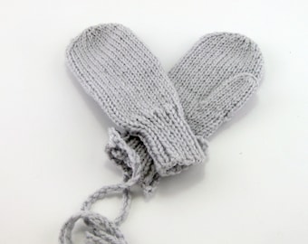 Kids Mittens, Childs Mittens, Winter Mittens, Gray Mittens