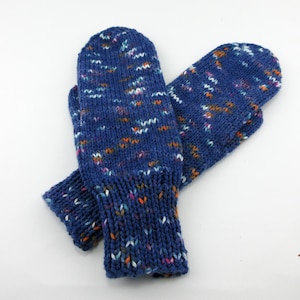 Navy Blue Adult Mittens, Warm Mittens, Hand knitted Mittens