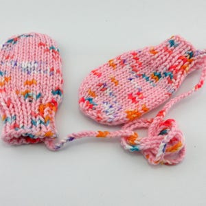 Pink Baby Mittens, Infant Mittens, Handmade Mittens, Warm Mittens