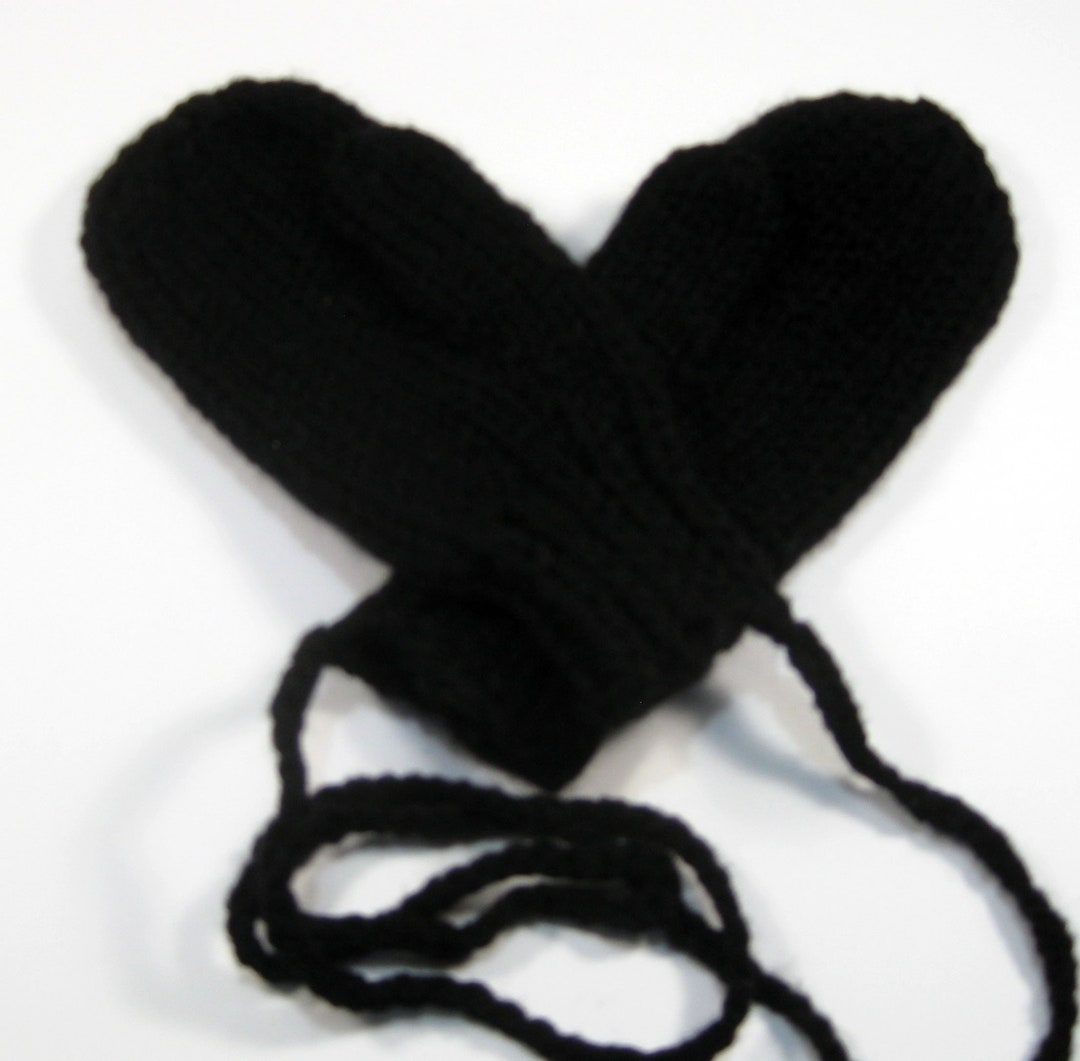 Black Mittens Kids Mittens Toddler Mittens Infant Mittens Etsy