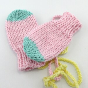 Pink Baby Mittens, Infant Mittens, Handmade Mittens, Warm Mittens