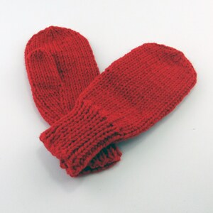 Red Mittens, Kids Mittens, Mittens for Child, Winter Mittens