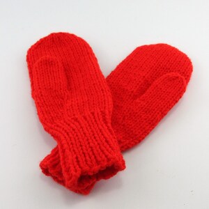 Red Mittens, Kids Mittens, Mittens for Child, Winter Mittens