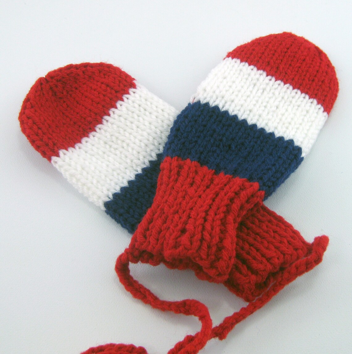 Kids Mittens Red Mittens Blue Mittens Handmade Mittens Etsy