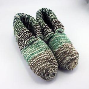 Adult Medium Slippers, Warm Slippers, Handknit Slippers
