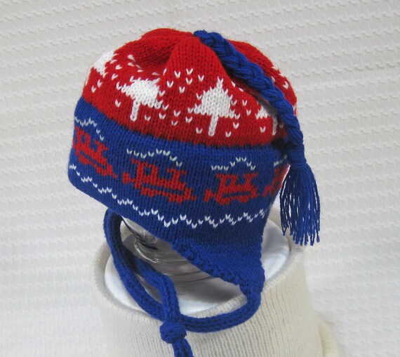 red hat with ear flaps