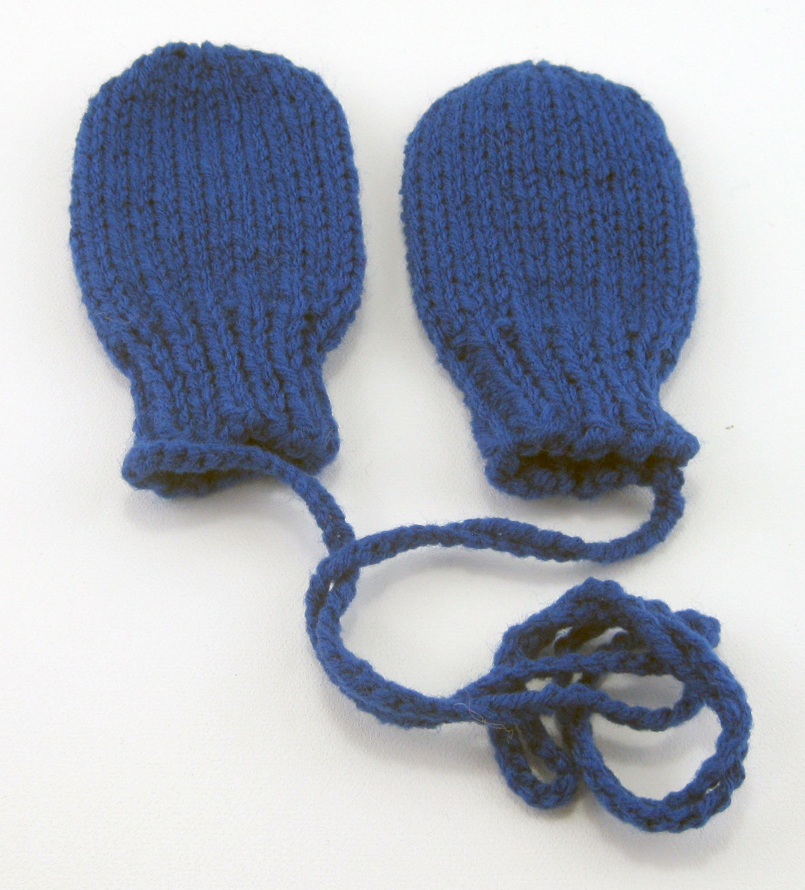 Blue Baby Mittens No Thumb Mittens with String Infant Etsy