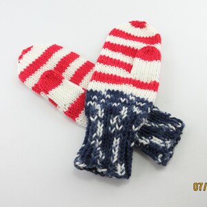 Child Mittens, Handmade Mittens, Red Mittens, Winter Mittens
