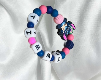 Stitch toy rattle ring for personalized baby first name