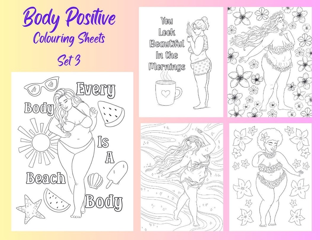 Hojas para colorear Body Positive SET 3 Imprimir en casa descarga ...