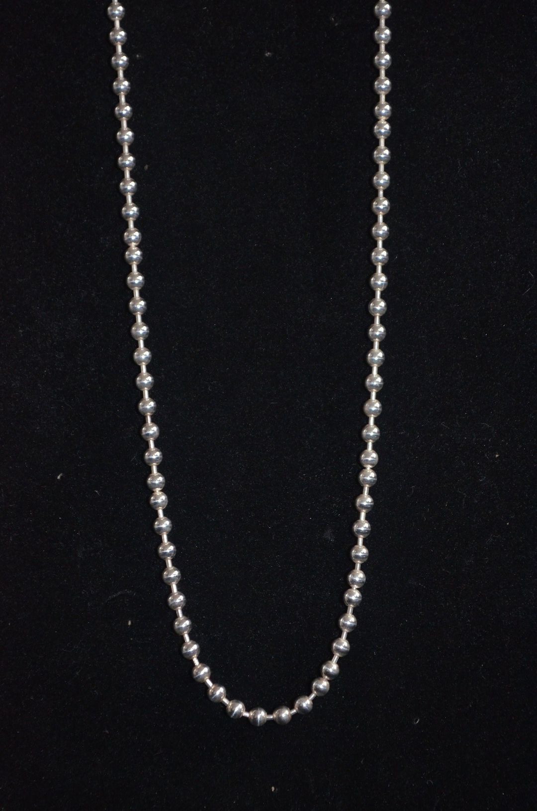 Thin Ball Chain Necklace Sterling Silver Circular Bead Chain Etsy UK