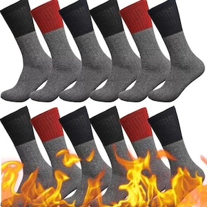 2 pares de calcetines de invierno para hombre, térmicos, gruesos,  esponjosos, cálidos y esponjosos, calcetines antideslizantes de invierno,  calcetines