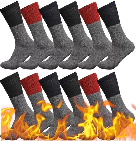 Vinco Thermal Socks Premium Comfortable Warm Winter Socks Insulated for  Cold Weather. 6 & 12 Pairs 