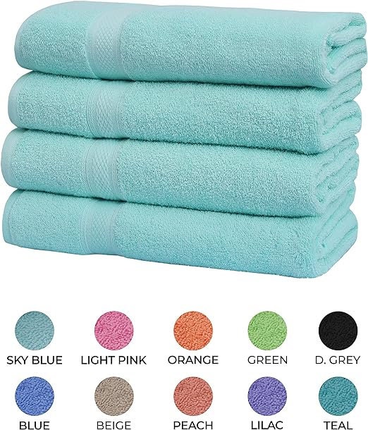 3-PACK New City Chic Cotton Terry Kitchen Towels Turquoise Multi Stripe  16x26