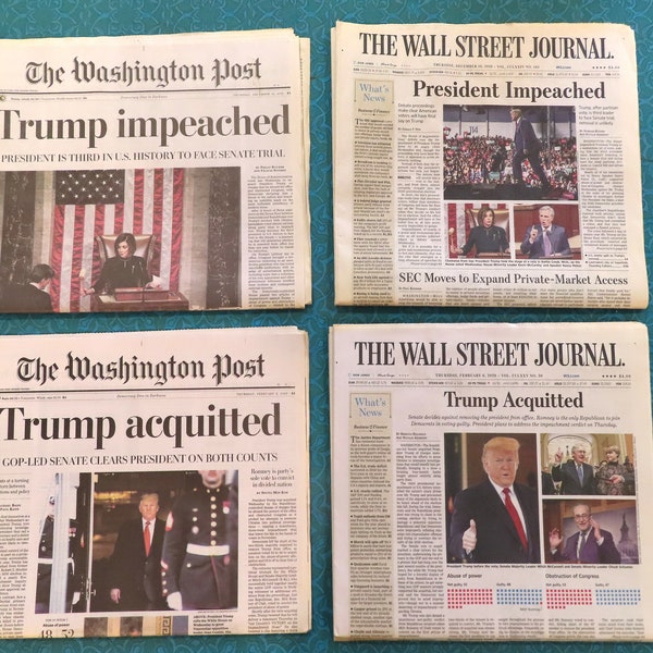 TRUMP's 2019 Impeachment and 2020 Acquittal Reported by HISTORIC Washington Posts & Wall St Journals