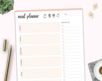 meal planner etsy meal planner