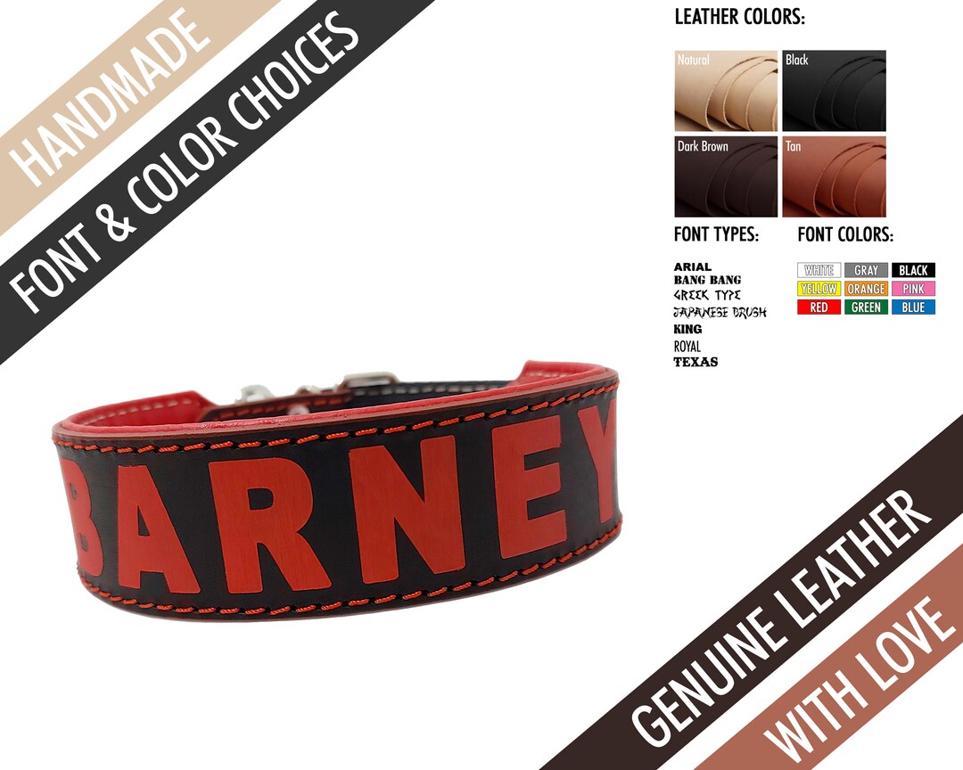 Basic Custom/personalized Leather Dog Collar and Leash - Etsy
