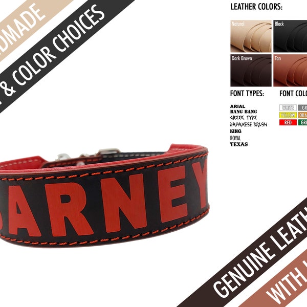 Basic Custom/Personalized Leather Dog Collar and Leash