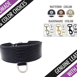 Snake Skin Design Leather Dog Collar