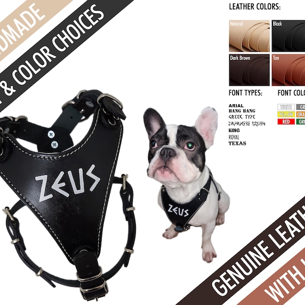 Leather Dog Harness Etsy