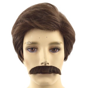 Funny TV Reporter Character Custom Theatrical Halloween Costume Wig SET by Funtasy Wigs