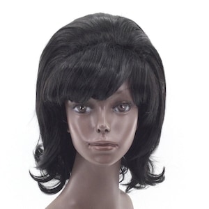 60 s Beehive Black Tall Wig Etsy