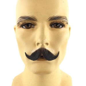 NEW! Theatrical Quality Premium Handle Bar Mustache - Brown