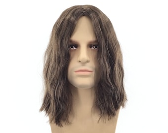 NEW! Premium Quality Men's Theatrical Costume Wig - 60's 70's Brown Wavy Harry BRN