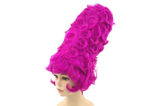 1950's HighTop BEEHIVE Theatrical Halloween Costume Cosplay Anime Wig - Magenta Purple