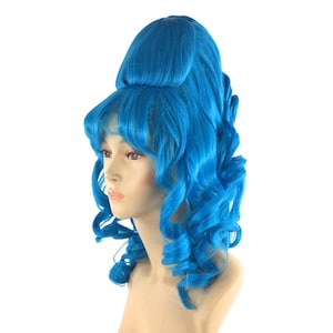 1960&#39;s GENIE BEEHIVE Theatrical Halloween Costume Cosplay Wig - Blue