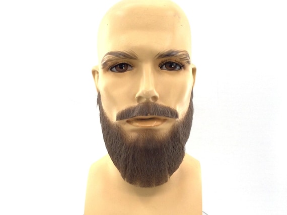 NEW! Theatrical Quality Synthetic Premium Full Mustache & Beard Set Brown 5