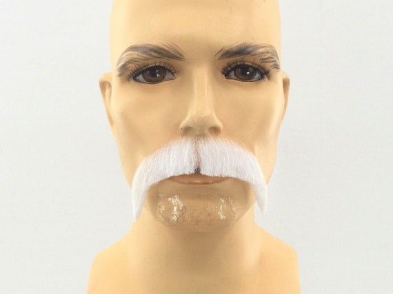 NEW! Theatrical Quality Synthetic Hair Premium Mustache - GM-12 W010 Nat.White