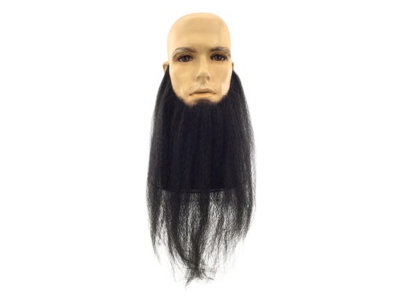 NEW! Theatrical Quality Lace Back Premium Full Long Beard - Black 1B