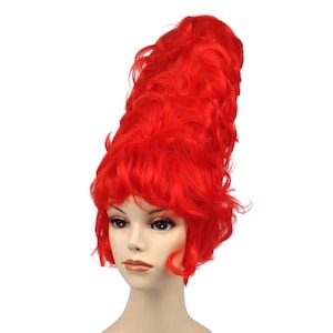 1950&#39;s HighTop BEEHIVE Theatrical Halloween Costume Cosplay Anime Wig - RED