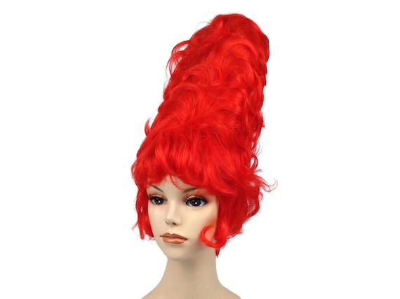 1950's HighTop BEEHIVE Theatrical Halloween Costume Cosplay Anime Wig - RED