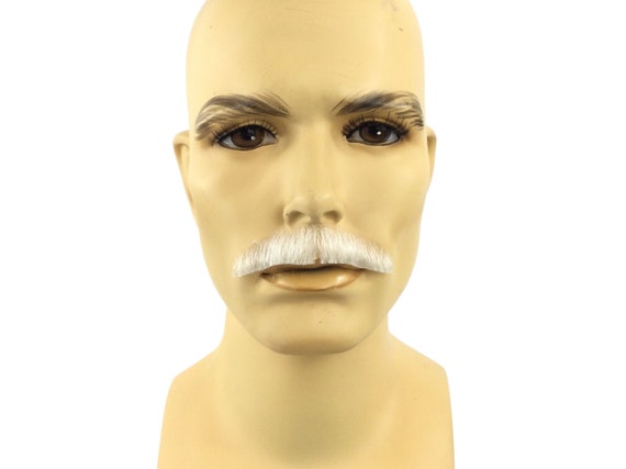 NEW! Theatrical Quality Premium Natural Mustache - GM-15 #1001 White