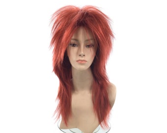 1980&#39;s PUNK ROCK Theatrical Halloween Costume Wig by Funtasy Wigs - h.red