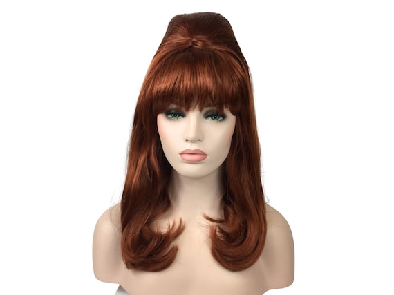 1960's BEEHIVE LONG Style Theatrical Halloween Costume Beehive Wig by Funtasy Wigs - Red Auburn Beehive Wig