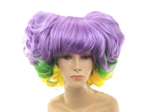 New! MARDI GRAS Party PREMIUM Pom-Pom Beehive Wig by Funtasy Wigs