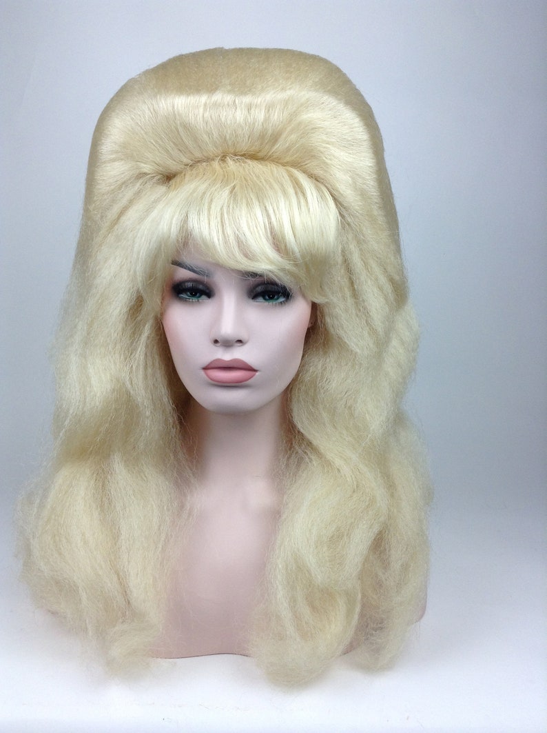 DELUXE AMY WINEHOUSE LONG BLACK CURLY BEEHIVE COSTUME WIG