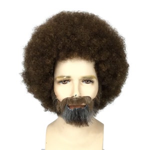 Bob Ross Wig Brown Costume Party Afro Wig for Men Women and Kids Bob Ross Costume Halloween Party Play Etsy Canada