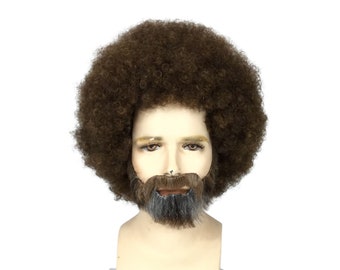 DELUXE Quality Afro Style Theatrical Halloween Costume Wig & Goatee/Mustache Set by Funtasy Wigs - BR