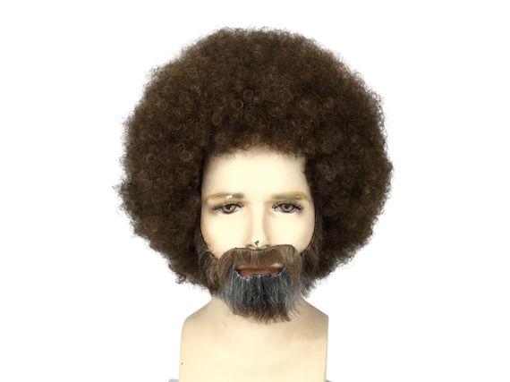 DELUXE Quality Afro Style Theatrical Halloween Costume Wig & Goatee/Mustache Set by Funtasy Wigs - BR