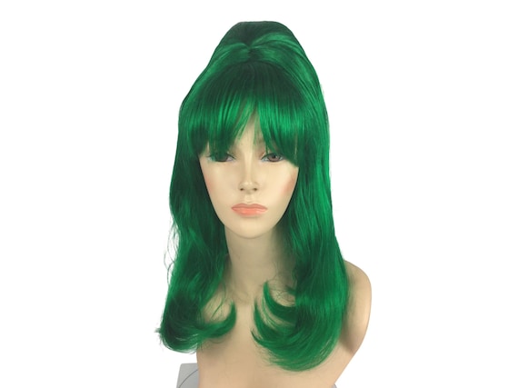 1960's LONG BEEHIVE Theatrical Halloween Costume DELUXE Wig by Funtasy Wigs - D Green Beehive Wig