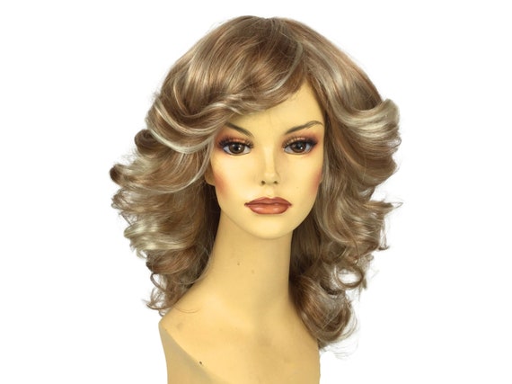 1970's DISCO QUEEN Feathery PREMIUM Theatrical Fashion Wig - H27/613 Farah