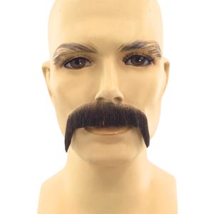NEW! Theatrical Quality Synthetic Hair Premium Full Mustache - Brown GM12 4
