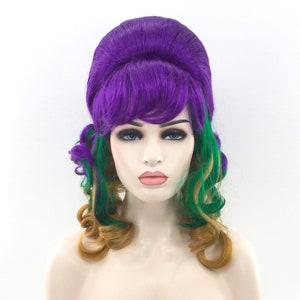 1960&#39;s CURLY LONG BEEHIVE Theatrical Mardi Gras Wig - dp/grn/144